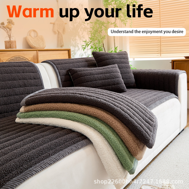 Povlak na vankúš na sedačku – fleece, jednofarebný vzor, minimalistický štýl, univerzálna kompatibilita, dizajn: látka na vankúš