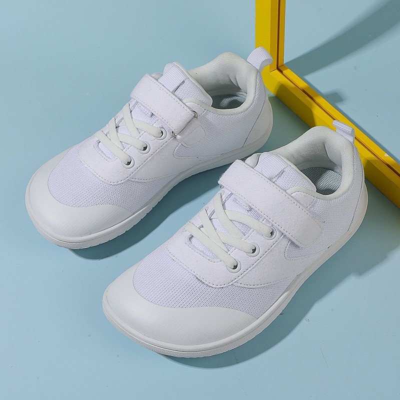 Παιδικά αθλητικά παπούτσια με ευρύ μπροστινό μέρος, δίχτυ, ελαφριά και διαπνέουσα, Velcro κούμπωμα, αντιολισθητική μαλακή σόλα από φυσικό καουτσούκ, χαμηλό ύψος