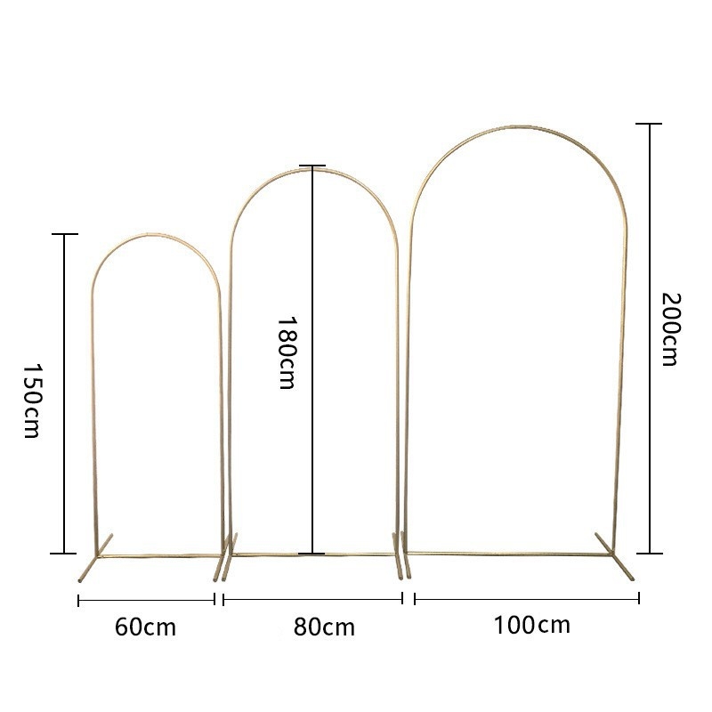 Svadobný oblúk z železa, troj dielny set na pozadie scény, prispôsobená úprava, kartónové balenie