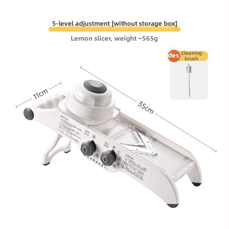 Viacúčelový krájač zeleniny pre domáce použitie s automatickou funkciou, nastaviteľná hrúbka zemiakov, krájač citróna a ovocia; plastový kuchynský nástroj