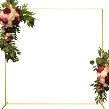 Kovová svadobná obluka na balóny – štvorcová obluka na pozadie, moderný štýl (Materiál: kov; Štýl: moderný; Kategória: visace ozdoby; Kategória produktu: rekvizity na usporiadanie miesta)