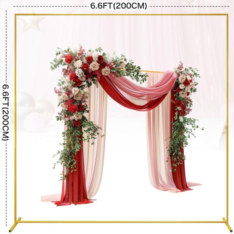 Kovová svadobná obluka na balóny – štvorcová obluka na pozadie, moderný štýl (Materiál: kov; Štýl: moderný; Kategória: visace ozdoby; Kategória produktu: rekvizity na usporiadanie miesta)