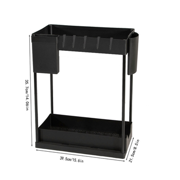 Polica pod drezom, dvojúrovňová, tvaru H, rozšíriteľná, plastový organizér