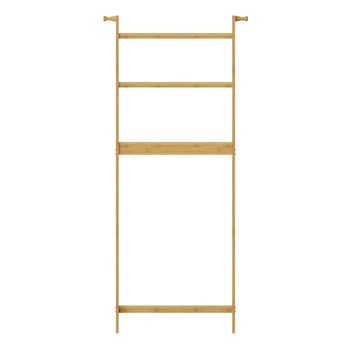 Raft de perete din bambus pentru depozitare, 6 etaje, multifuncțional, stil etnic