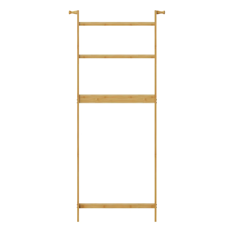 Raft de perete din bambus pentru depozitare, 6 etaje, multifuncțional, stil etnic