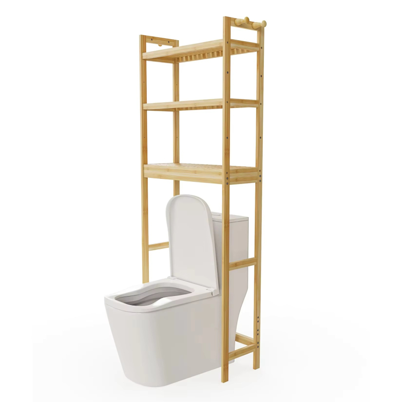 Raft de perete din bambus pentru depozitare, 6 etaje, multifuncțional, stil etnic