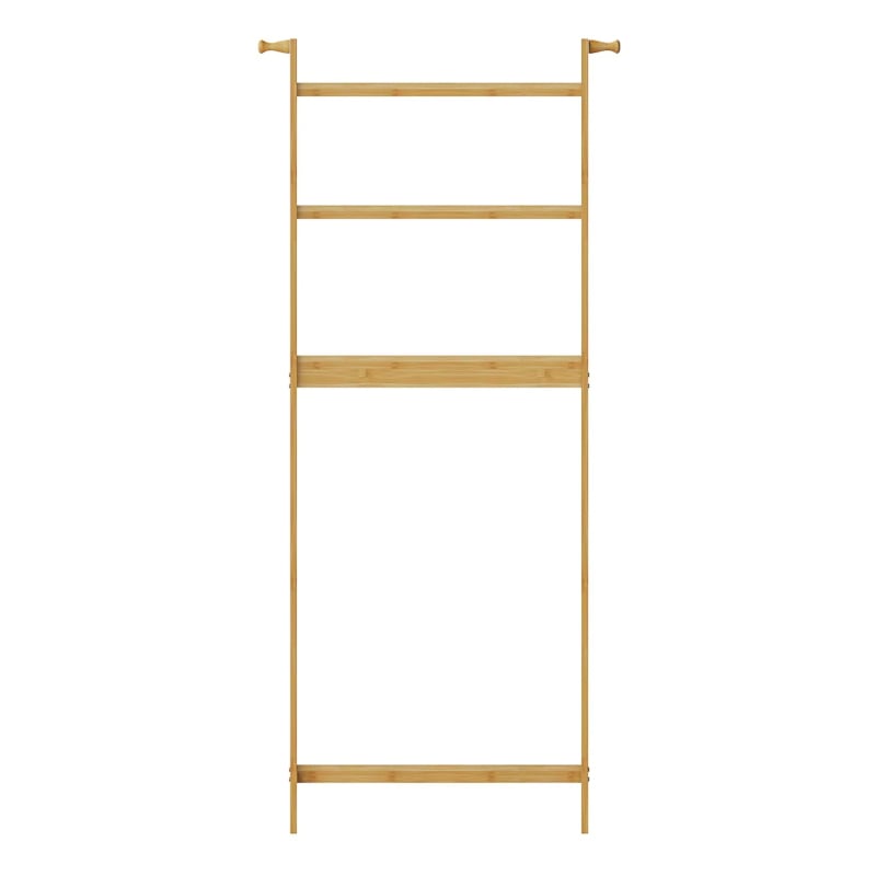 Raft de perete din bambus pentru depozitare, 6 etaje, multifuncțional, stil etnic