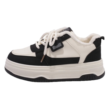 Moteriški platforminiai kedai su stora paveja, PU viršus, gumos padas, žemas viršus, kasdieniams laisvalaikio batams pavasariui ir rudeniui