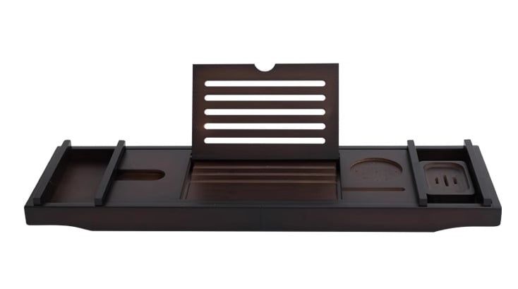 Bambusový regál do kúpeľne, nastaviteľný a teleskopický, inštalácia na stolovej doske, jednoúrovňový