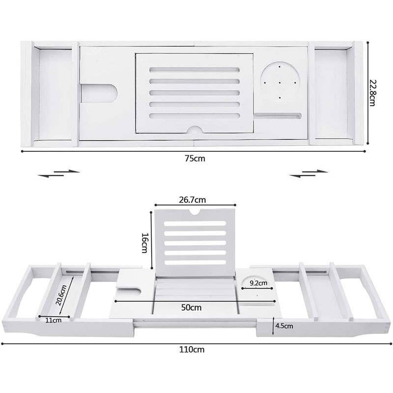 Bambusový regál do kúpeľne, nastaviteľný a teleskopický, inštalácia na stolovej doske, jednoúrovňový