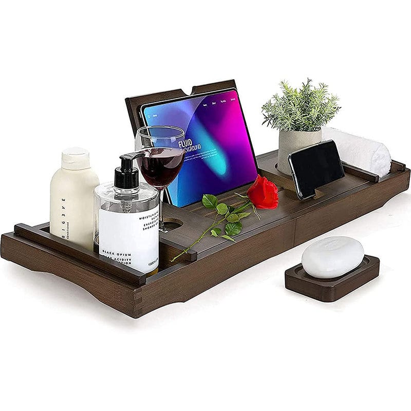 Bambusový regál do kúpeľne, nastaviteľný a teleskopický, inštalácia na stolovej doske, jednoúrovňový