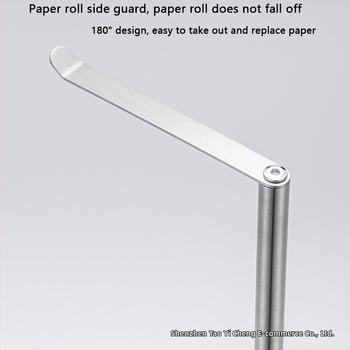 Nerezový držiak na kefu a toaletný papier, podlahový montáž, oválny tvar, brúsený povrch