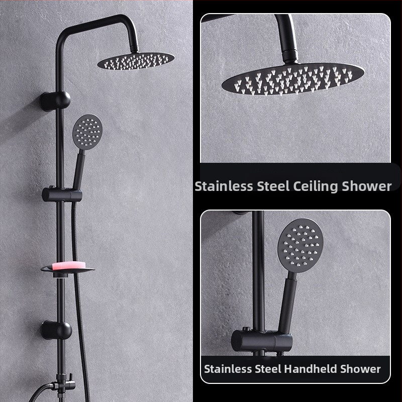 Sprchová súprava z nehrdzavejúcej ocele, štvorcový dažďový sprchový set, nástenná inštalácia, model 8101 (funkcie: dážď, prúdenie, masáž)
