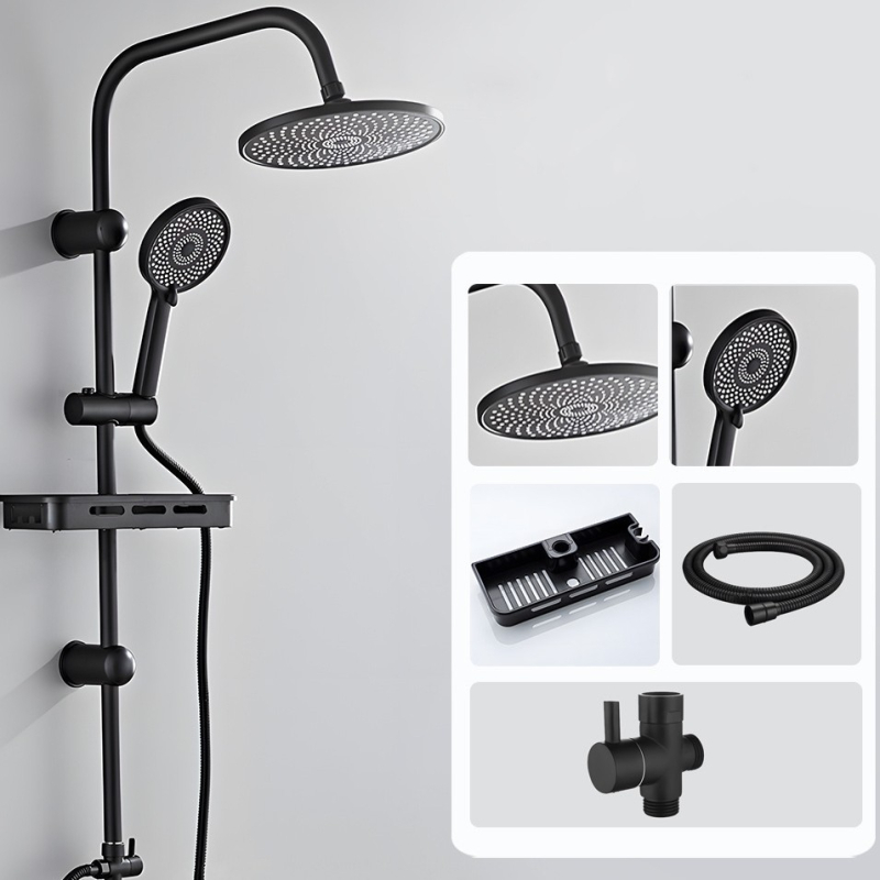 Sprchová súprava z nehrdzavejúcej ocele, štvorcový dažďový sprchový set, nástenná inštalácia, model 8101 (funkcie: dážď, prúdenie, masáž)