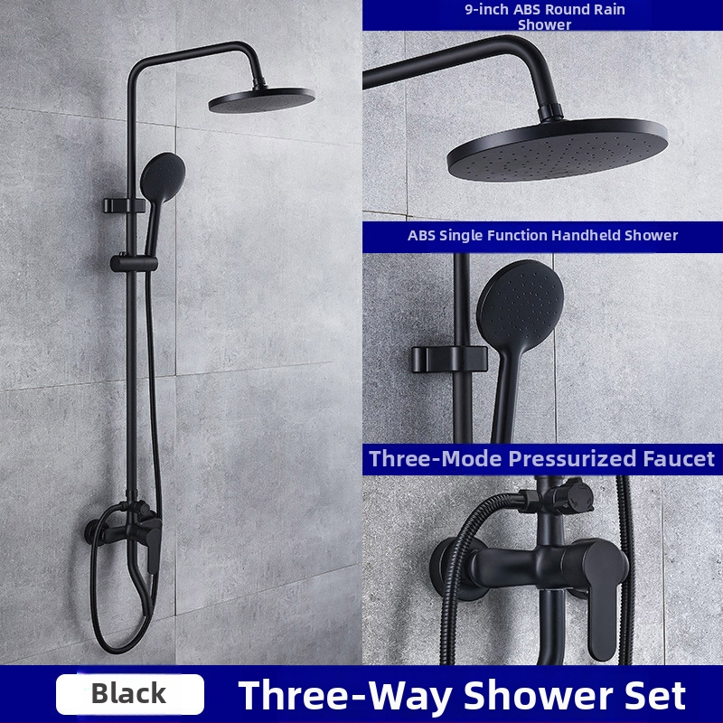 Sprchová súprava z nehrdzavejúcej ocele, štvorcový dažďový sprchový set, nástenná inštalácia, model 8101 (funkcie: dážď, prúdenie, masáž)