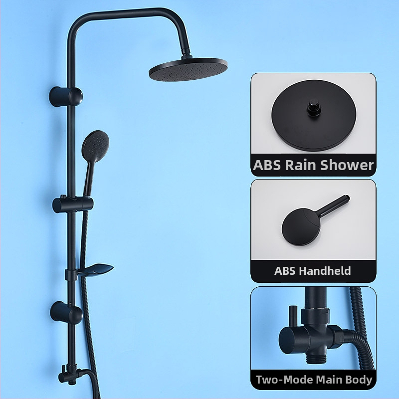 Sprchová súprava z nehrdzavejúcej ocele, štvorcový dažďový sprchový set, nástenná inštalácia, model 8101 (funkcie: dážď, prúdenie, masáž)