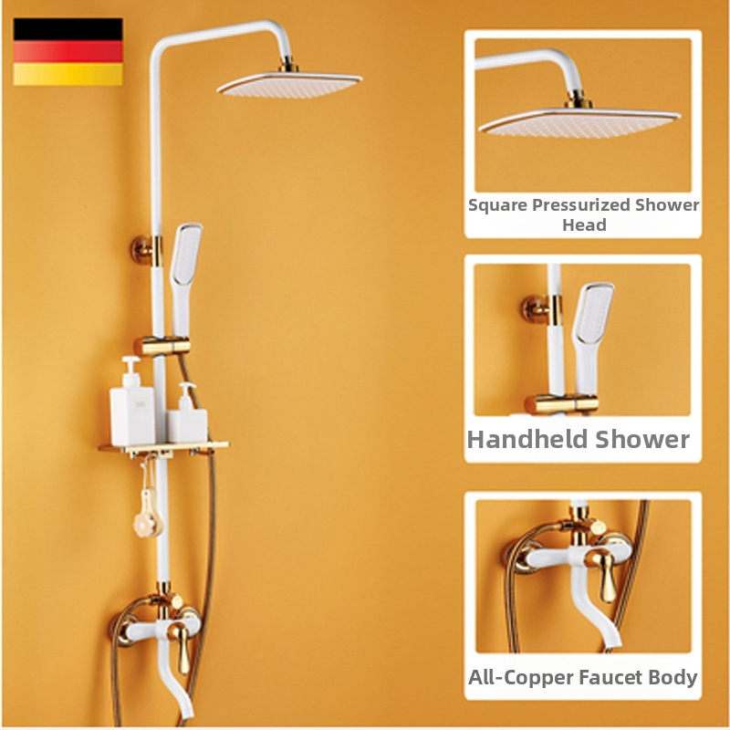 Yaopeng meďová sprchová súprava – skrytá stena, nominálny tlak 4 kgf, 100°C prevádzková teplota, povrch lakovaný vypaľovanou farbou, režimy: postrek, masáž, bubliny, dážď, model YP-O3687