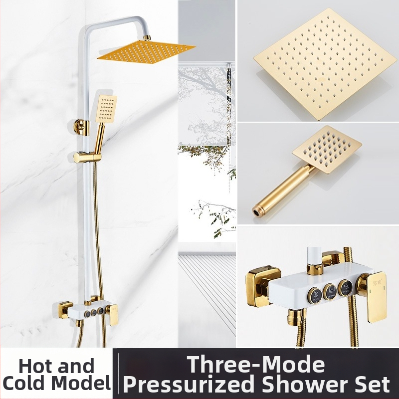 Yaopeng meďová sprchová súprava – skrytá stena, nominálny tlak 4 kgf, 100°C prevádzková teplota, povrch lakovaný vypaľovanou farbou, režimy: postrek, masáž, bubliny, dážď, model YP-O3687