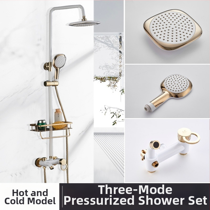 Yaopeng meďová sprchová súprava – skrytá stena, nominálny tlak 4 kgf, 100°C prevádzková teplota, povrch lakovaný vypaľovanou farbou, režimy: postrek, masáž, bubliny, dážď, model YP-O3687