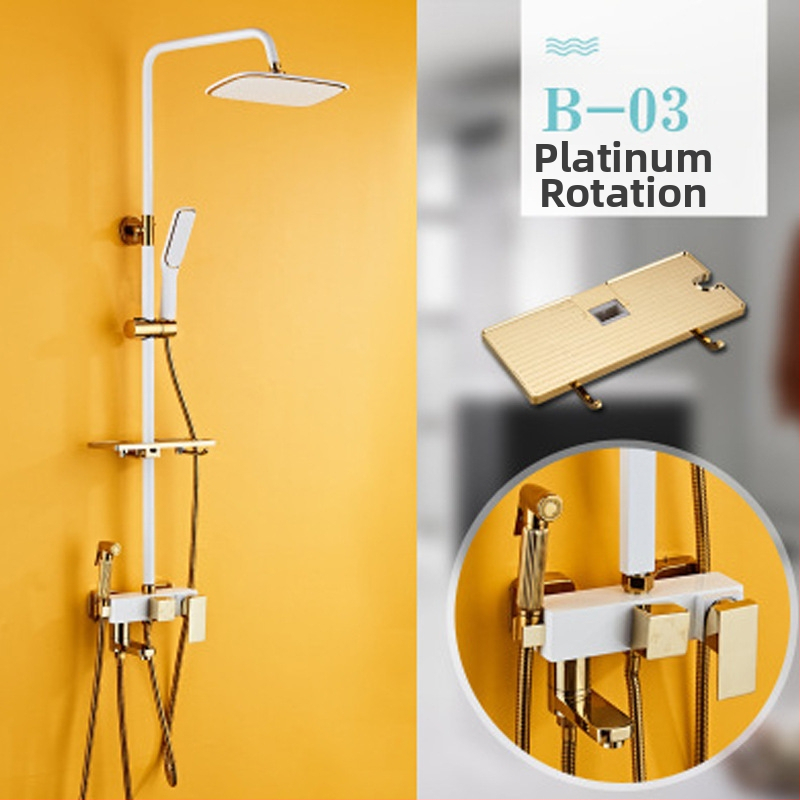 Yaopeng meďová sprchová súprava – skrytá stena, nominálny tlak 4 kgf, 100°C prevádzková teplota, povrch lakovaný vypaľovanou farbou, režimy: postrek, masáž, bubliny, dážď, model YP-O3687