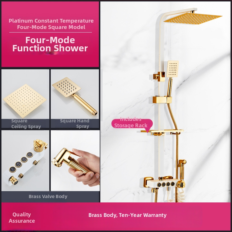 Yaopeng meďová sprchová súprava – skrytá stena, nominálny tlak 4 kgf, 100°C prevádzková teplota, povrch lakovaný vypaľovanou farbou, režimy: postrek, masáž, bubliny, dážď, model YP-O3687