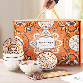 Keramický bohémsky set misiek s pruhovaným vzorom, kruhový tvar, vhodný do mikrovlnky