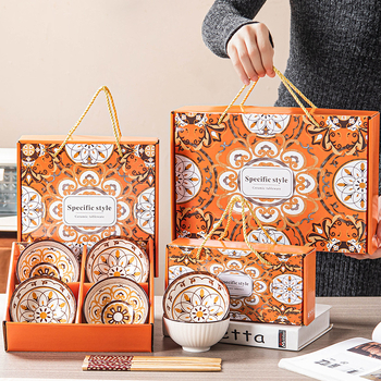 Keramický bohémsky set misiek s pruhovaným vzorom, kruhový tvar, vhodný do mikrovlnky