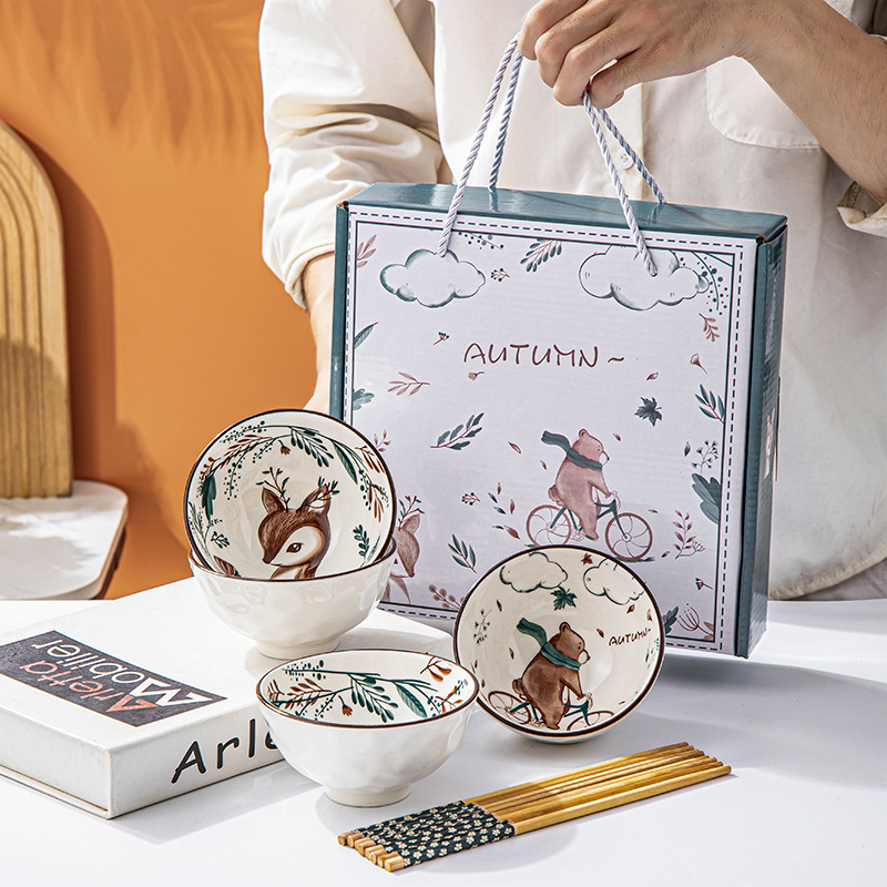 Keramický bohémsky set misiek s pruhovaným vzorom, kruhový tvar, vhodný do mikrovlnky