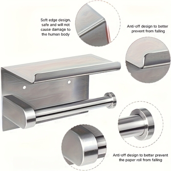 Držiak na papierové utierky z nerezovej ocele, štvorcový tvar, brúsený povrch, značka Ranmoyan, americký štýl