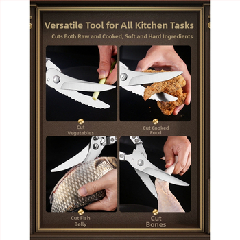 Kuchynské nožnice z titanovej ocele, viacúčelové, na kosti hydiny, potravinárska kvalita