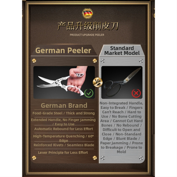 Kuchynské nožnice z titanovej ocele, viacúčelové, na kosti hydiny, potravinárska kvalita