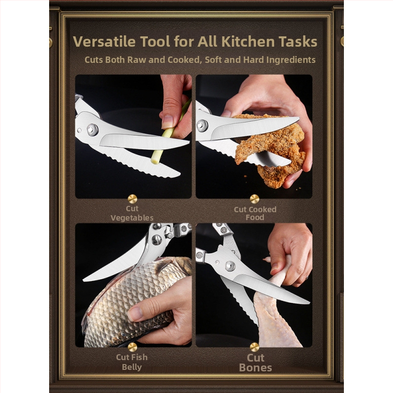 Kuchynské nožnice z titanovej ocele, viacúčelové, na kosti hydiny, potravinárska kvalita
