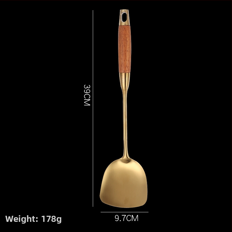 Sada kuchynských nástrojov z nehrdzavejúcej ocele 304 s rúčkou z hruškového dreva – vysokoteplotná odolnosť, proti popáleniu, zahŕňa špachtle a lyžice