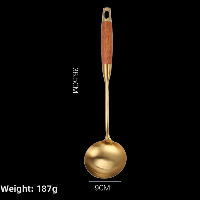 Sada kuchynských nástrojov z nehrdzavejúcej ocele 304 s rúčkou z hruškového dreva – vysokoteplotná odolnosť, proti popáleniu, zahŕňa špachtle a lyžice