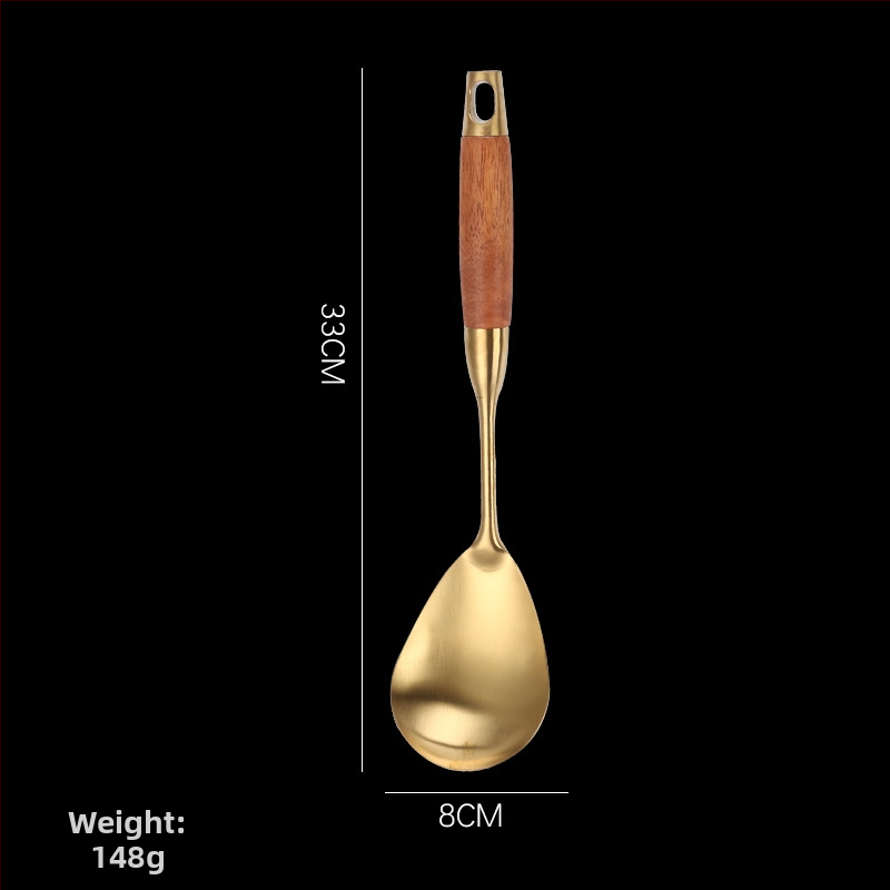 Sada kuchynských nástrojov z nehrdzavejúcej ocele 304 s rúčkou z hruškového dreva – vysokoteplotná odolnosť, proti popáleniu, zahŕňa špachtle a lyžice