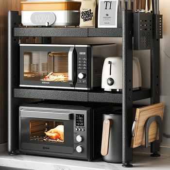 Telescopický kuchynský regál na uskladnenie, vhodný pre mikrovlnnú rúru a stolnú rúru, kovový, jednoposchodový alebo dvojposchodový, nordického štýlu