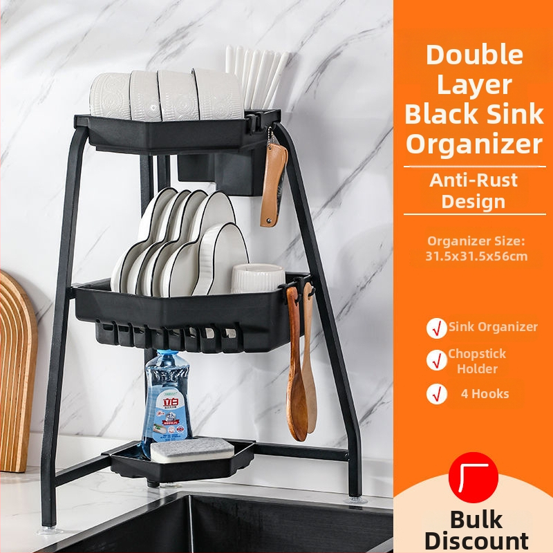 Rohový sklopný trojuholníkový stojan na drez na riady – multifunkčný, z karbónovej ocele