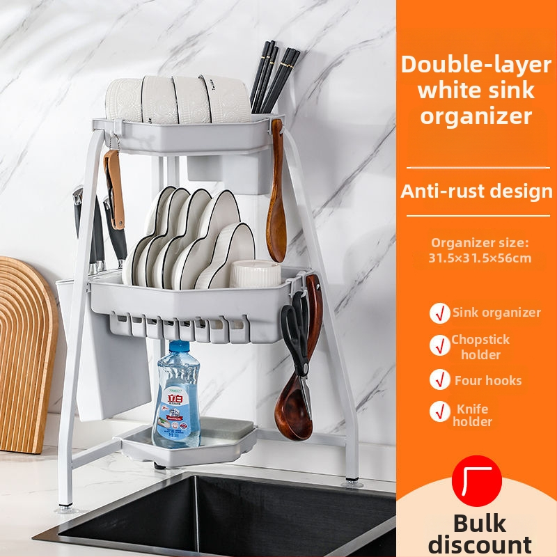 Rohový sklopný trojuholníkový stojan na drez na riady – multifunkčný, z karbónovej ocele