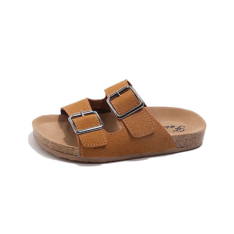 Sandale pentru copii anti-alunecare, partea superioară din piele artificială, finisaj suede, pentru vârsta 4–6 ani, vară, stil de relaxare