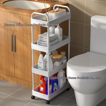 Xiwu Yier J1001 Podlahový stojanový regál na kuchynské skladovanie – pohyblivý, viacúčelový, plastový