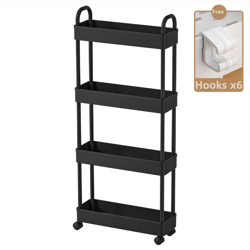 Xiwu Yier J1001 Podlahový stojanový regál na kuchynské skladovanie – pohyblivý, viacúčelový, plastový