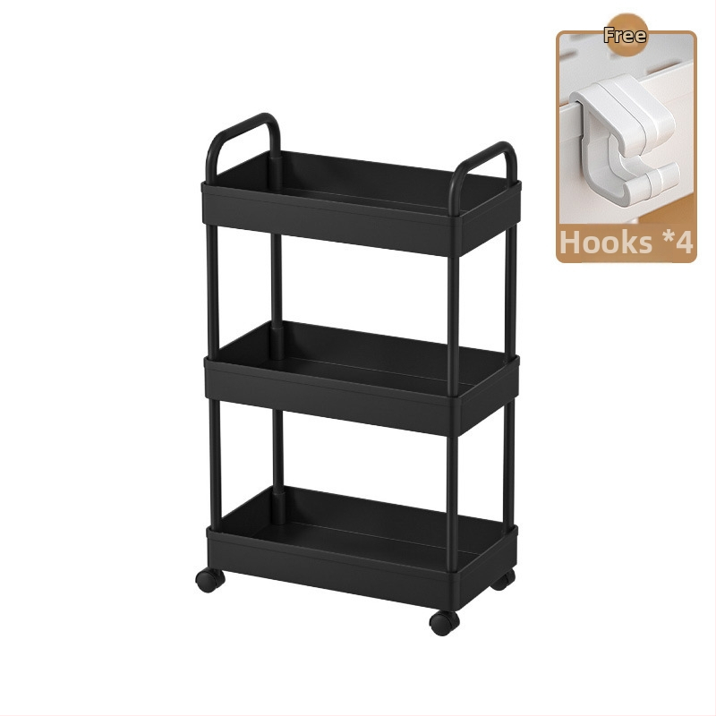 Xiwu Yier J1001 Podlahový stojanový regál na kuchynské skladovanie – pohyblivý, viacúčelový, plastový