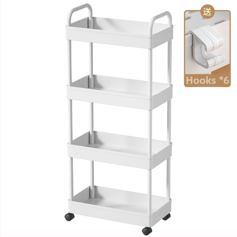 Xiwu Yier J1001 Podlahový stojanový regál na kuchynské skladovanie – pohyblivý, viacúčelový, plastový