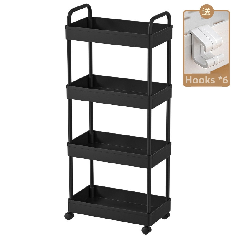 Xiwu Yier J1001 Podlahový stojanový regál na kuchynské skladovanie – pohyblivý, viacúčelový, plastový