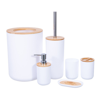 Sada na čistenie kúpeľne s elektroplatinovým povrchom — toaletná kefa s jemnými štetinami, mydlová miska, hydraulická šálka; Materiál: PP