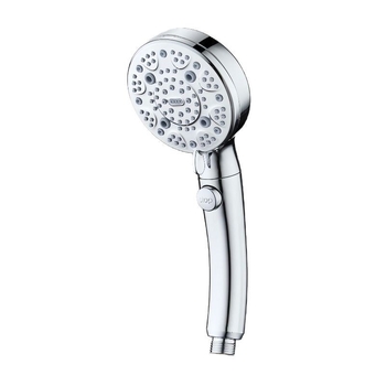 Prenosná sprchová hlavica z ABS, model C-2501, skrutkovacie upevnenie, okrúhly dizajn, moderný minimalistický štýl; funkcie: postrek, masáž, bublinky, dážď; prispôsobenie k dispozícii