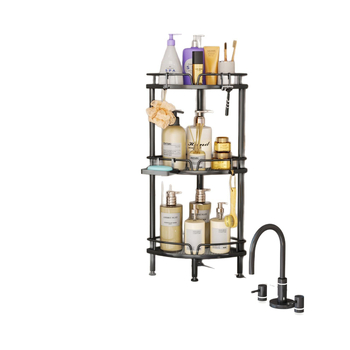 Kúpeľňový regál z železa — multifunkčný, moderný minimalistický trojuholníkový rohový a stolný organizér