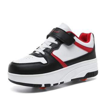 Detské korčule s dvojradovými kolieskami, unisex, PU kolieska, odnímateľný dizajn