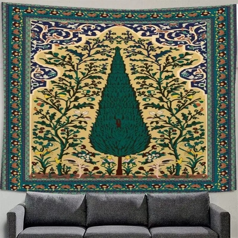 Gobeli v marockom národnom štýle s bohémským motívom krajiny, polyesterové vlákno, obdĺžnikový tvar