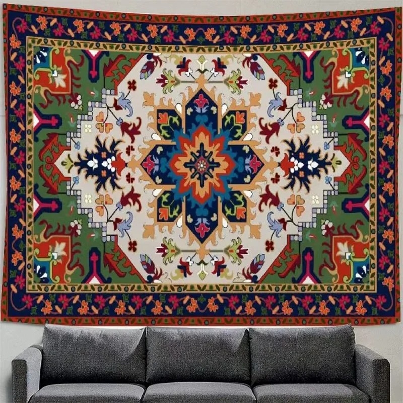 Gobeli v marockom národnom štýle s bohémským motívom krajiny, polyesterové vlákno, obdĺžnikový tvar